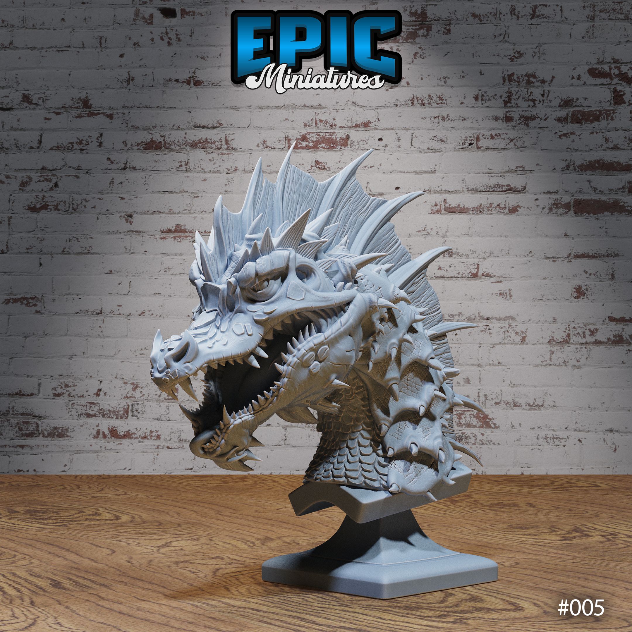Green Dragon Bust / Drake Decoration / Collectible Monster / Fantasy Figure / Magical Beast Statue / Legendary Draconic Army